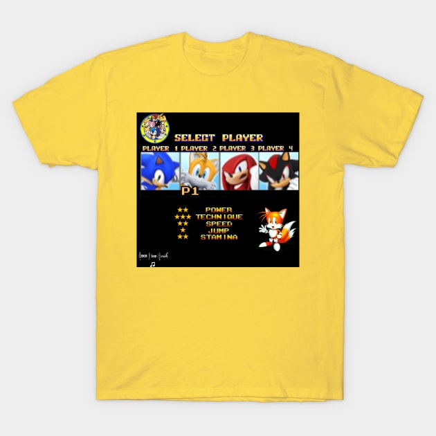 Streets of Rage x Sonic the Hedgehog (Tails) T-Shirt by evenflowmusikapparel